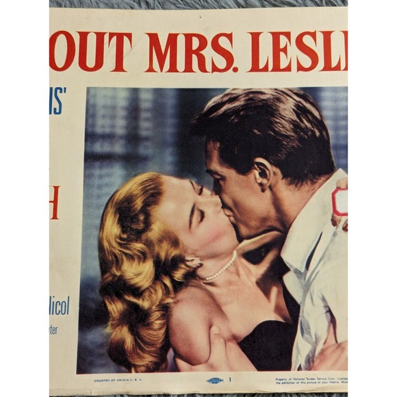 About Mrs. Leslie 1954 Lobby Cards Movie Poster Drama Shirley Booth‎ Robert Ryan - Picture 4 of 12